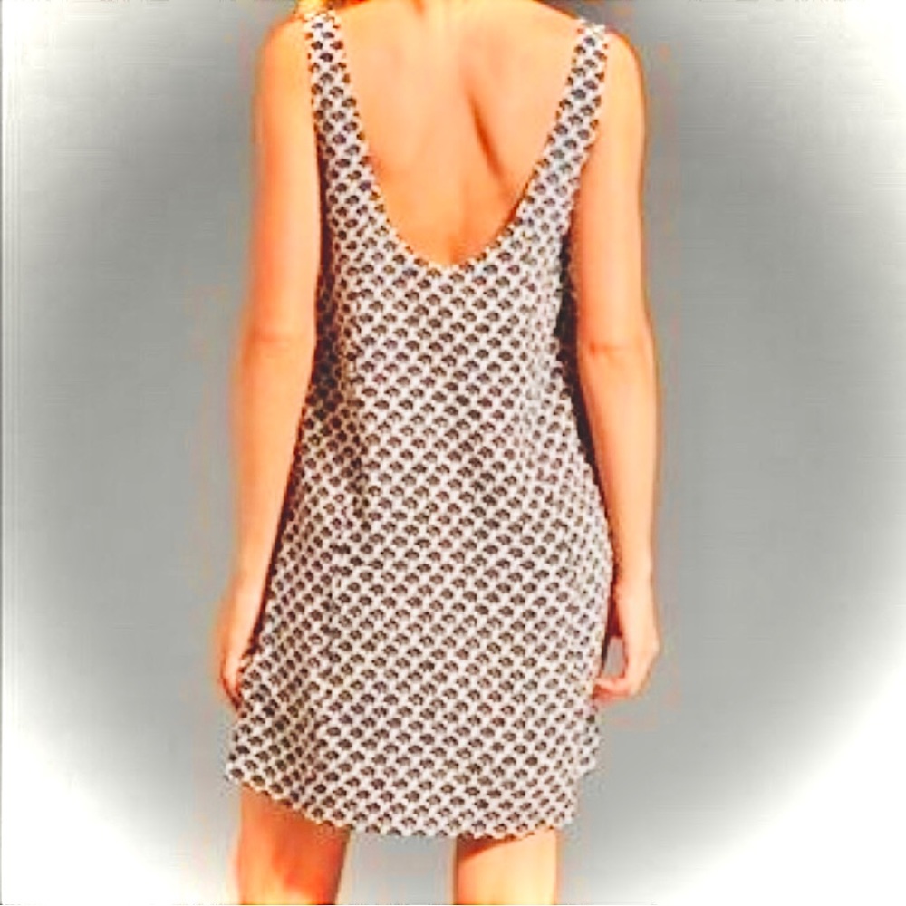 joie | S | Dawna Tan Silk Elephant Print Scoop Back Sleeveless Tank Shift Dress